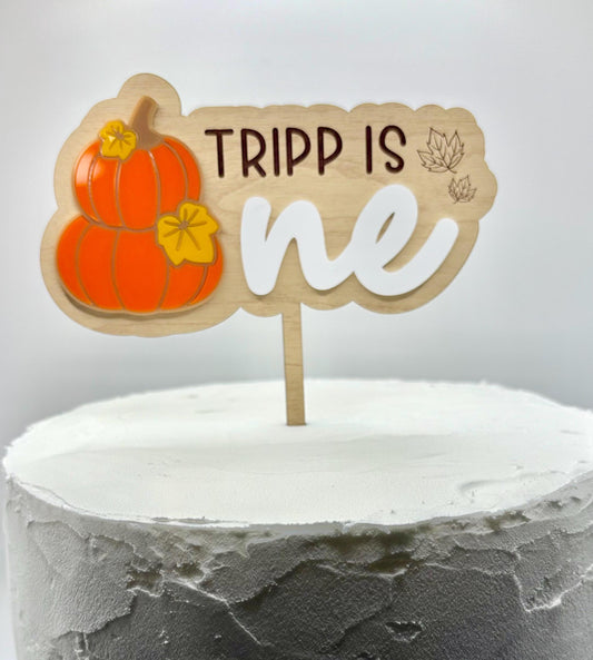 Personalized Pumpkin Cake Topper: Fall Birthday, Cake Decor
