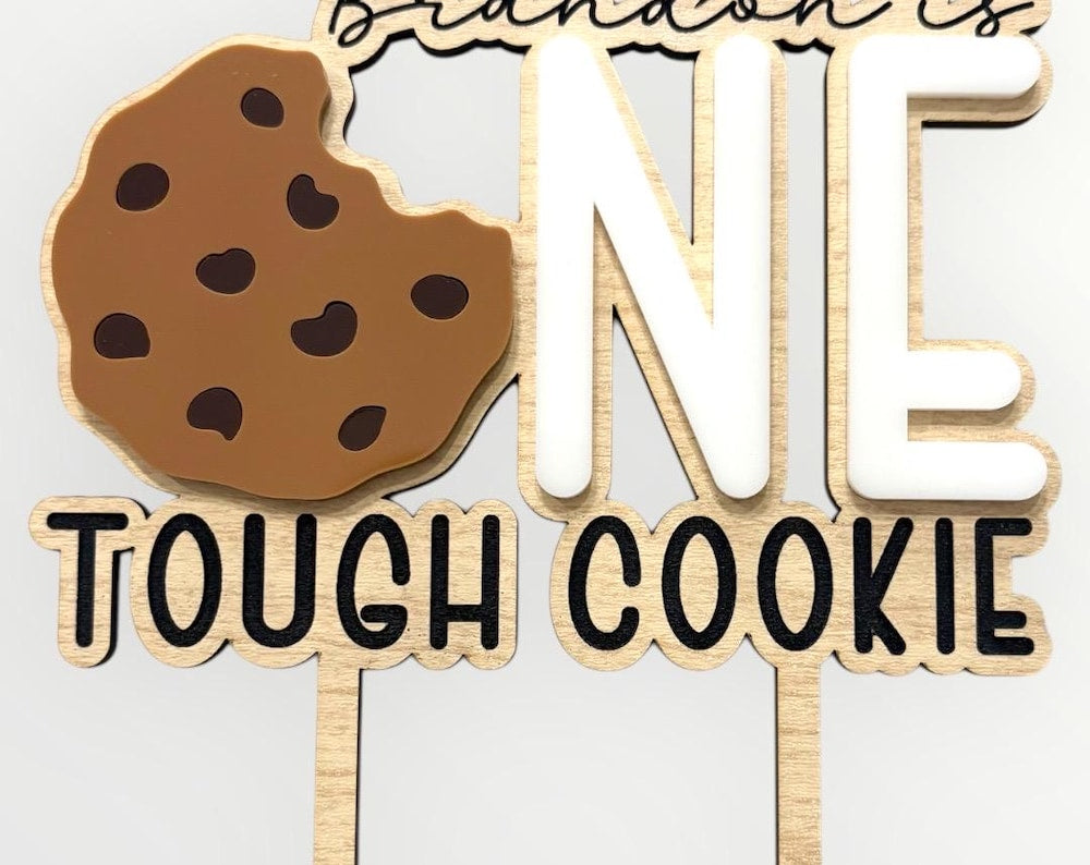 Personalized Baby Shower Cake Topper: Maple Wood & Acrylic, Keepsake Decor