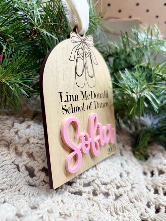 Dance Christmas Ornament: Maple Wood and acrylic Keepsake