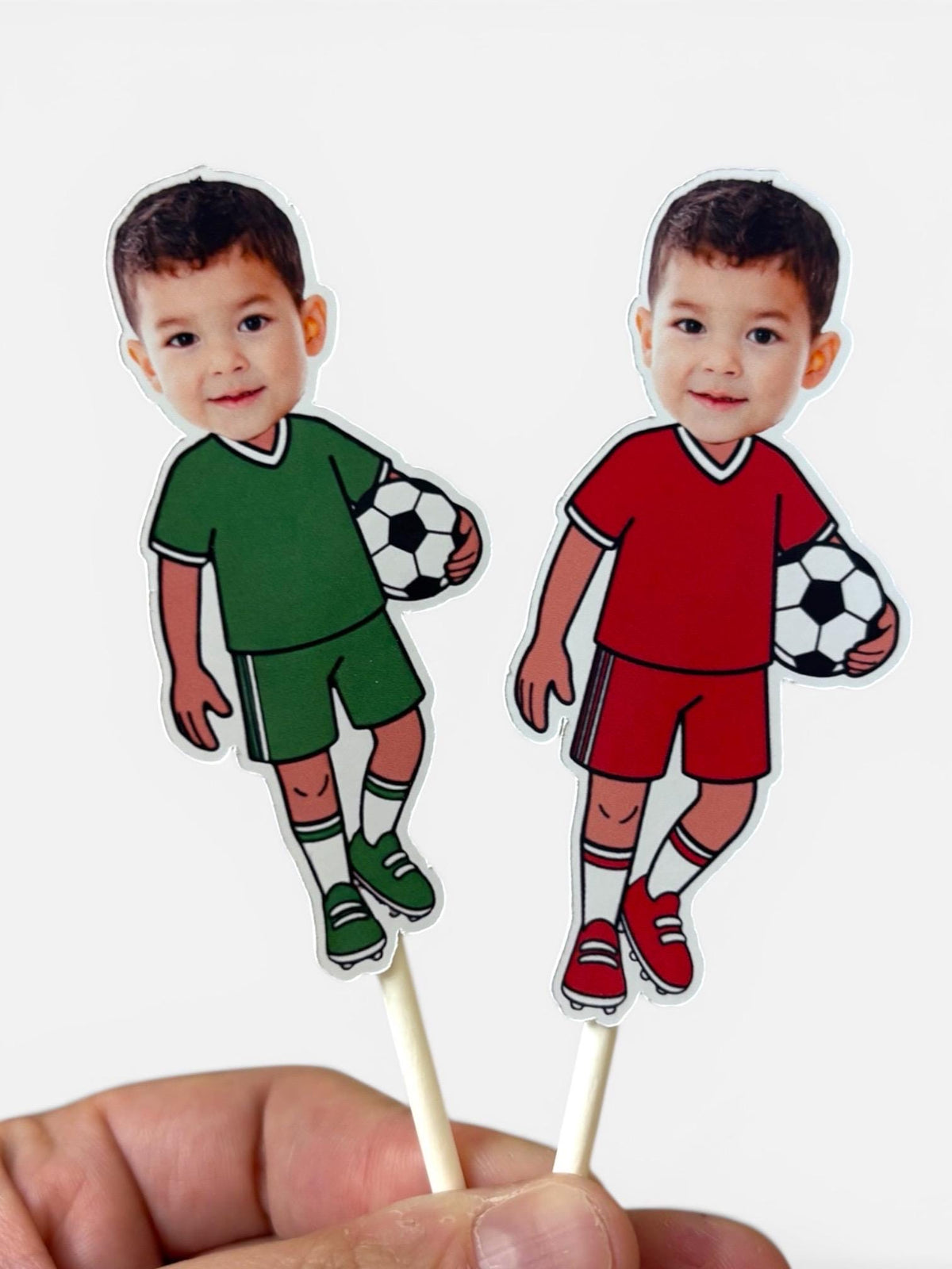 Soccer Themed Face Cupcake Toppers for Birthdays, Bachelor Parties, Baby Showers and More