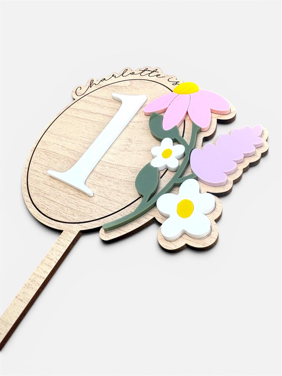 Wildflower Cake Topper-Floral Birthday Theme Cake Topper