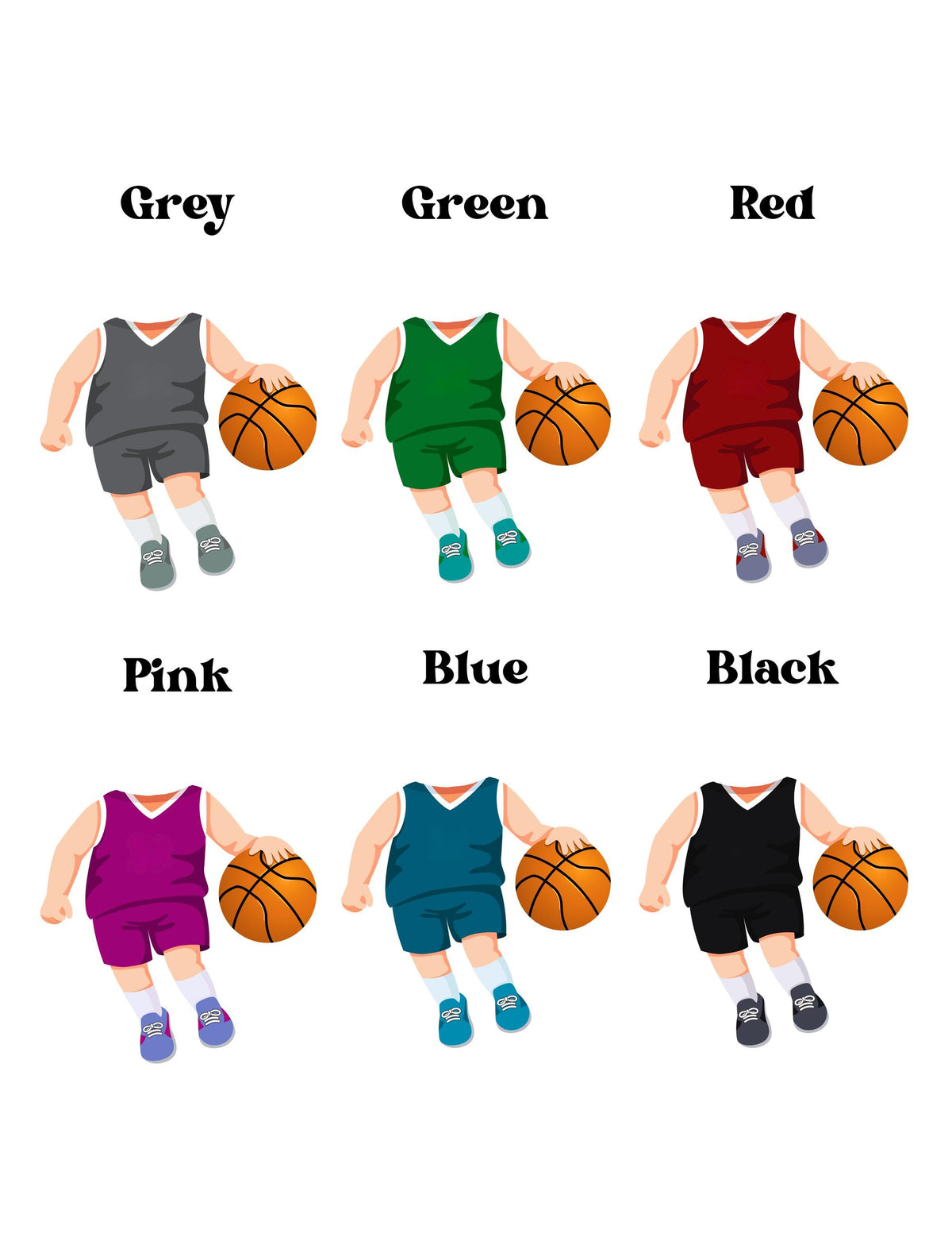Basketball Themed Face Cupcake Toppers for Birthdays, Bridal Showers, Baby Showers and More