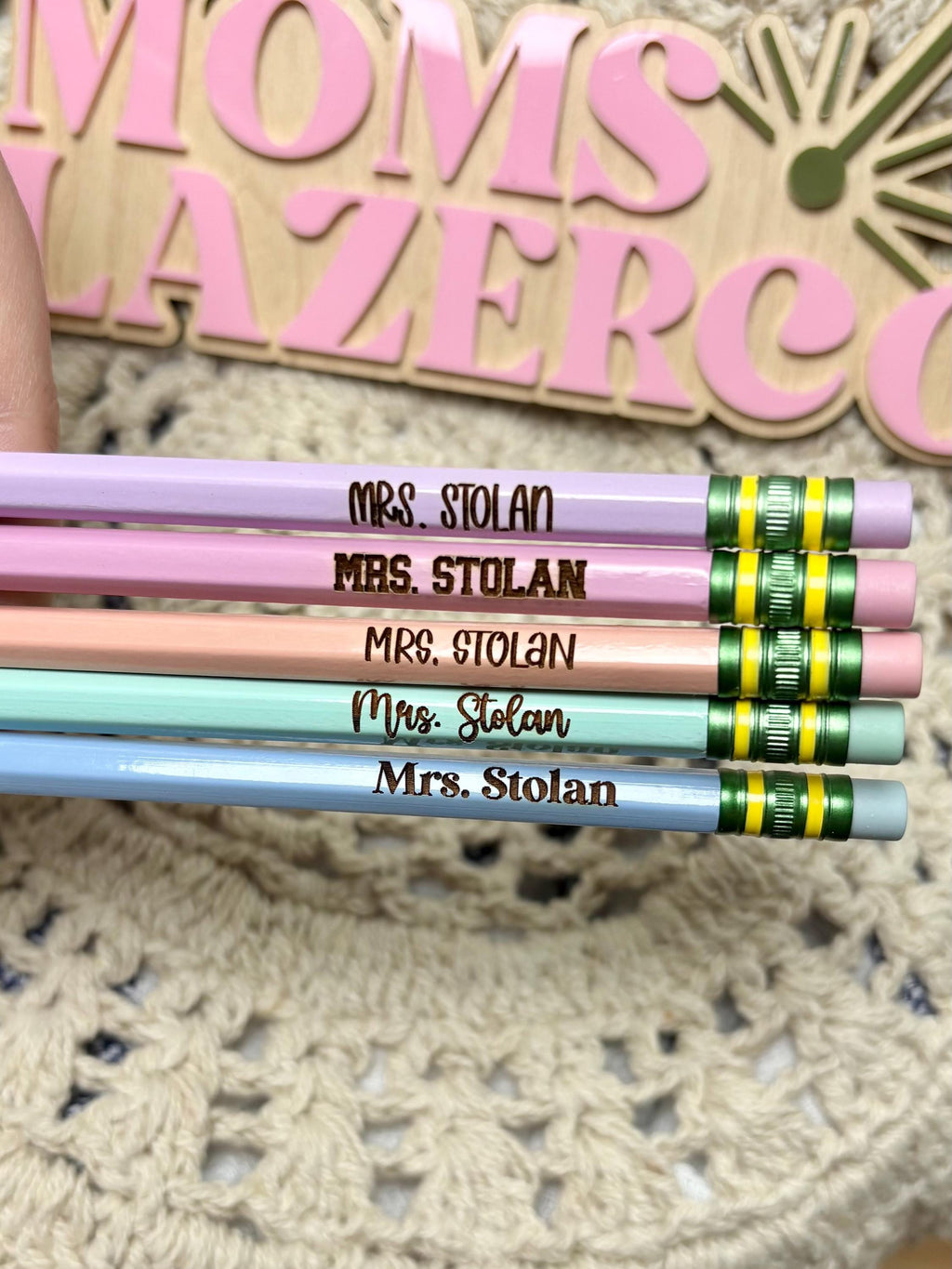 Personalized Pastel Pencils Set for Teacher Appreciation or First Day of School