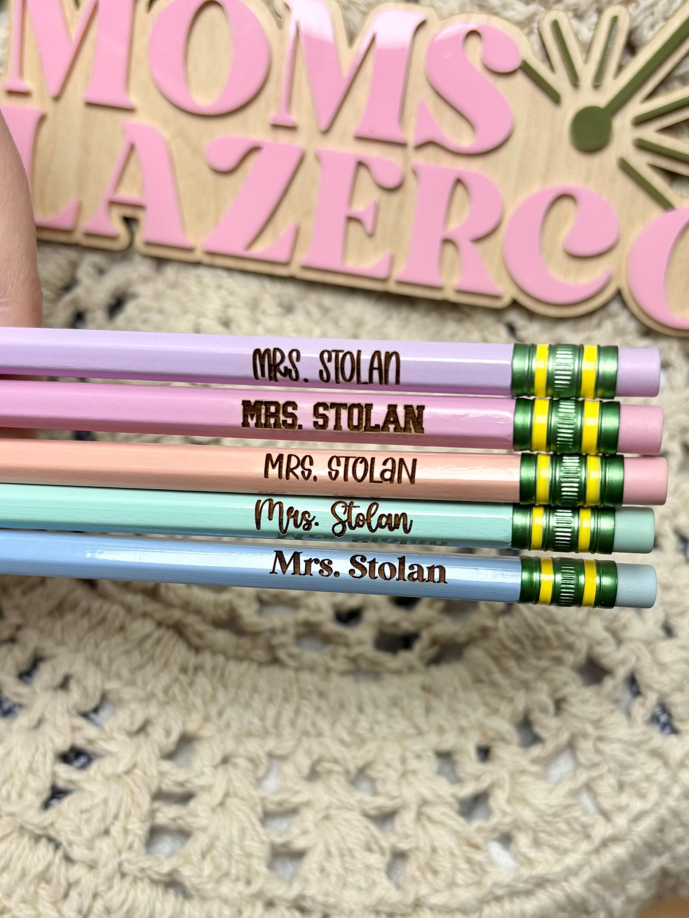 Personalized Pastel Pencils Set for Teacher Appreciation or First Day of School