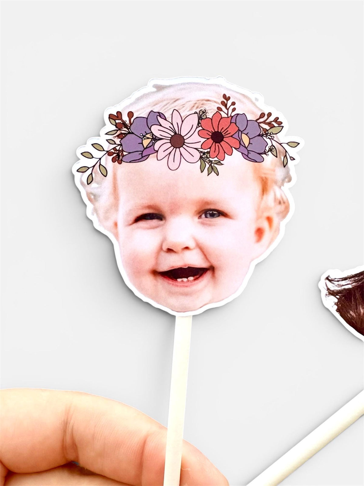 Personalized Wildflower Cupcake Toppers for Birthdays, Bridal Showers, and Special Occasions