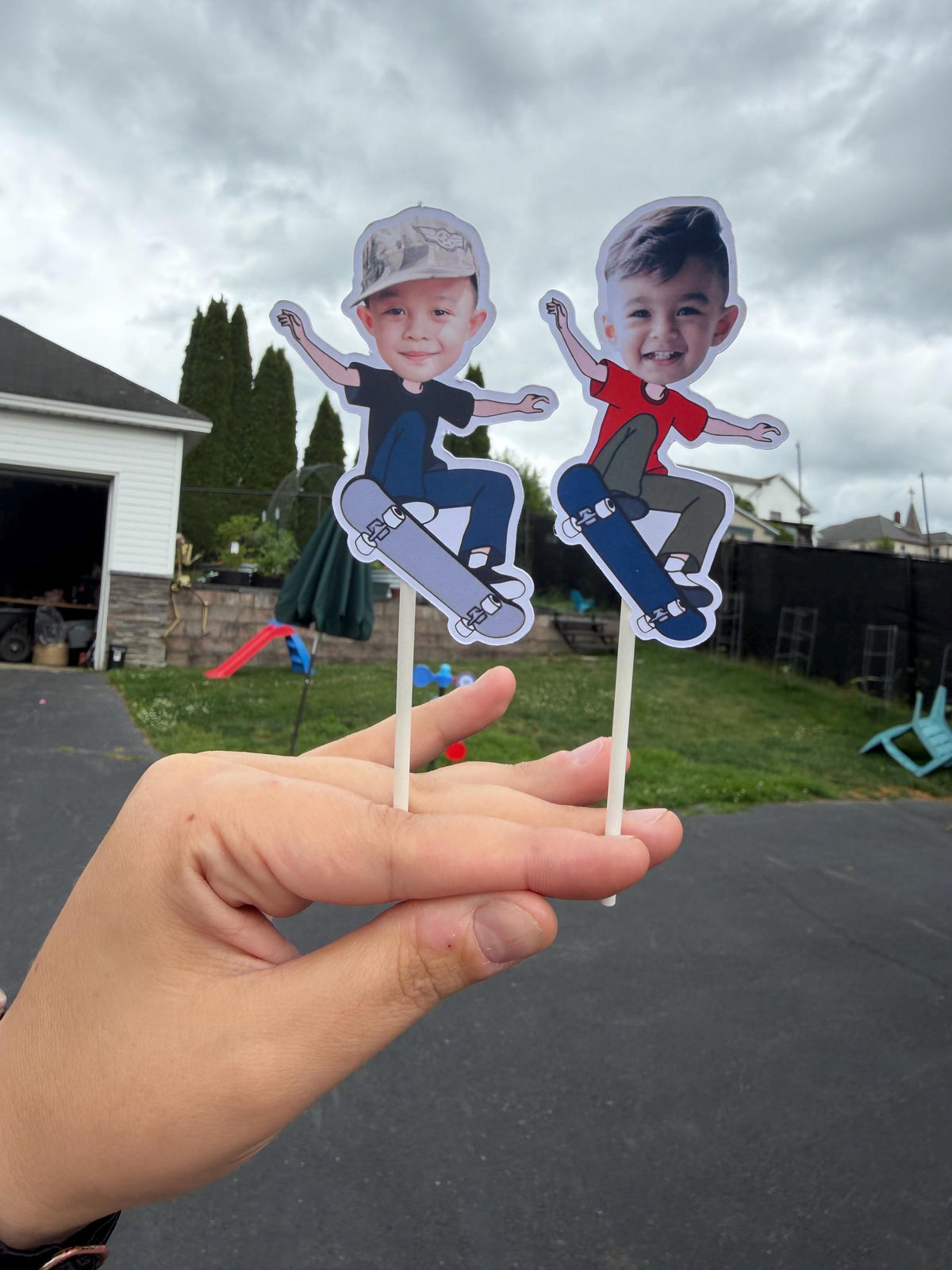 Skateboard Themed Face Cupcake Toppers for Birthdays, Bachelor Parties, Showers and More