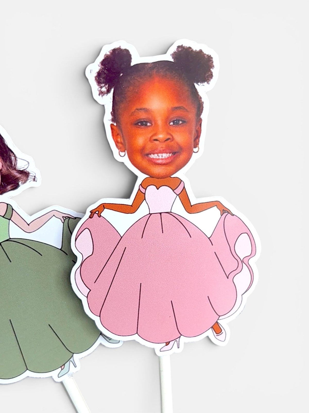 Princess Dress Face Cupcake Toppers for Birthdays, Bridal Showers, Baby Showers and More