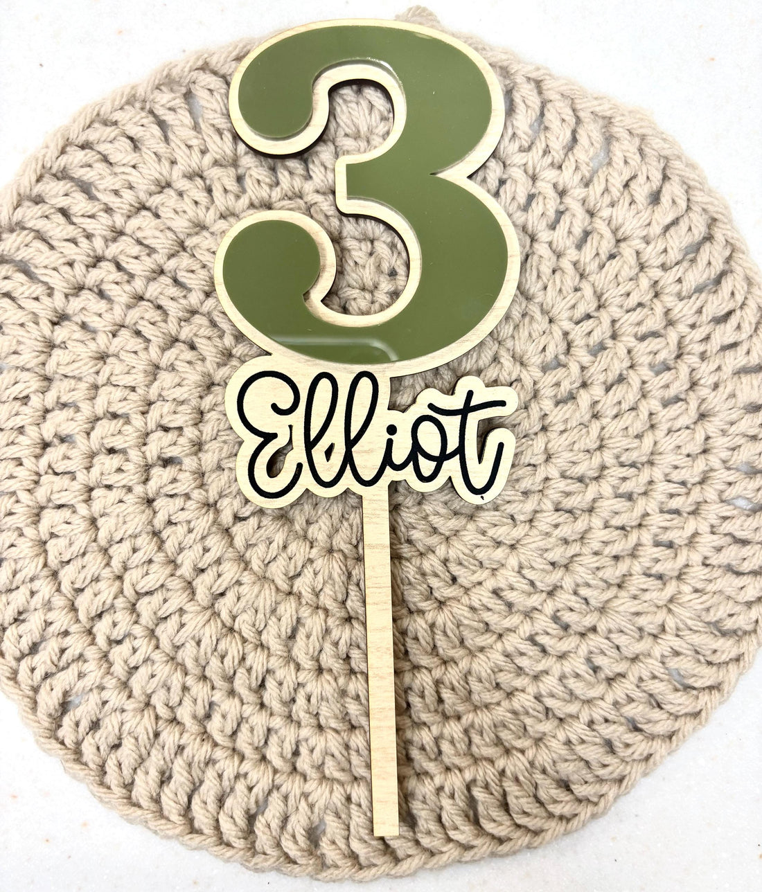 Custom Name Cake Topper: Personalized Birthday, Acrylic & Wood