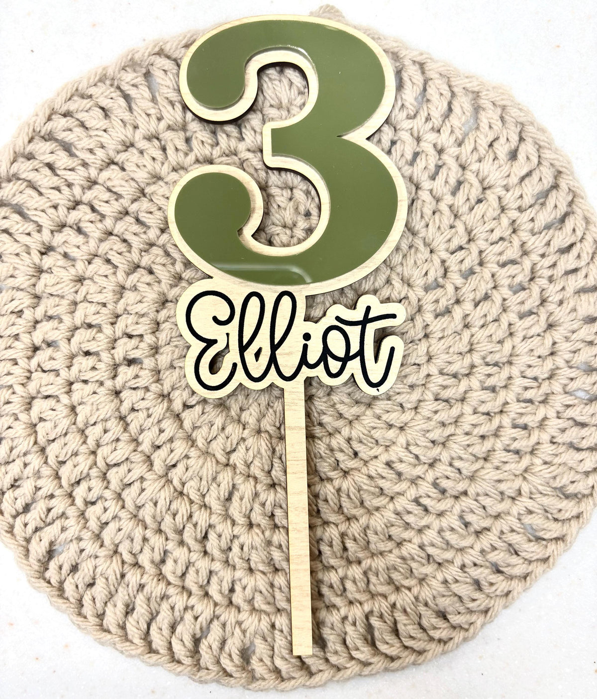 Custom Name Cake Topper: Personalized Birthday, Acrylic & Wood
