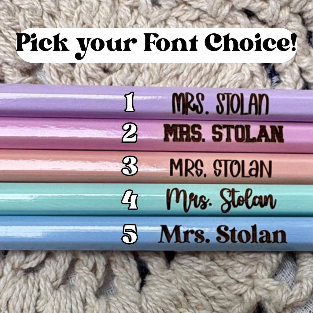 Personalized Pastel Pencils Set for Teacher Appreciation or First Day of School
