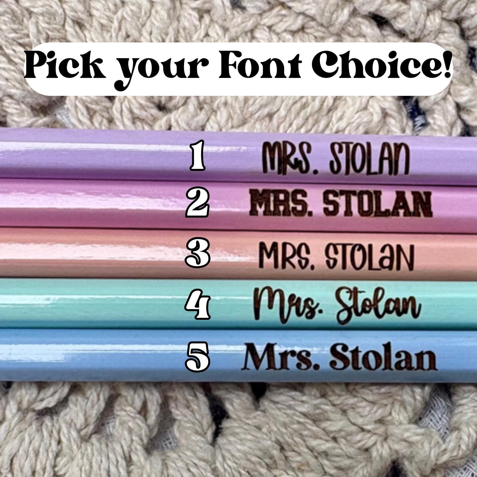 Personalized Pastel Pencils Set for Teacher Appreciation or First Day of School