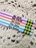 Personalized Pastel Pencils Set for Teacher Appreciation or First Day of School