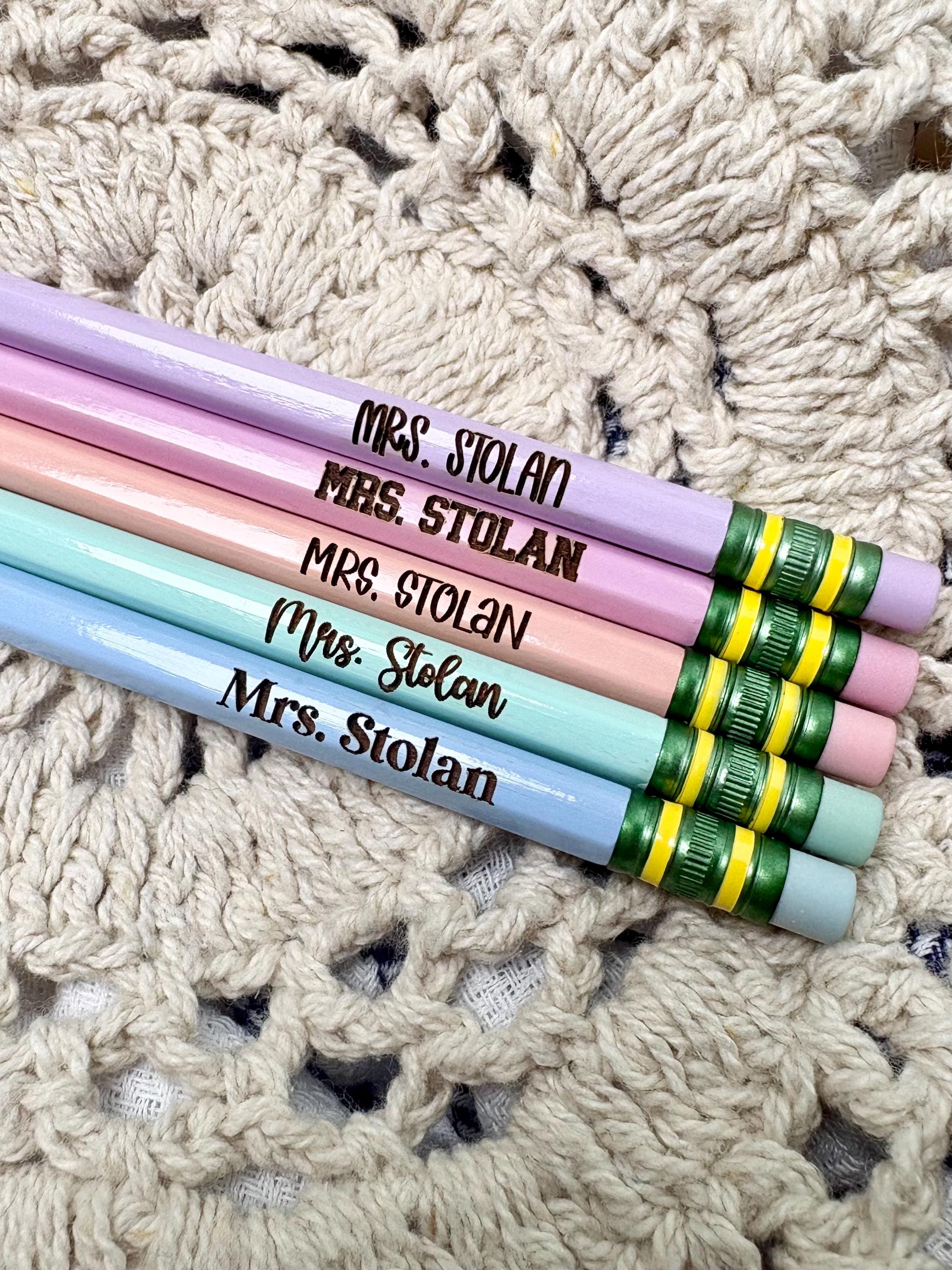 Personalized Pastel Pencils Set for Teacher Appreciation or First Day of School