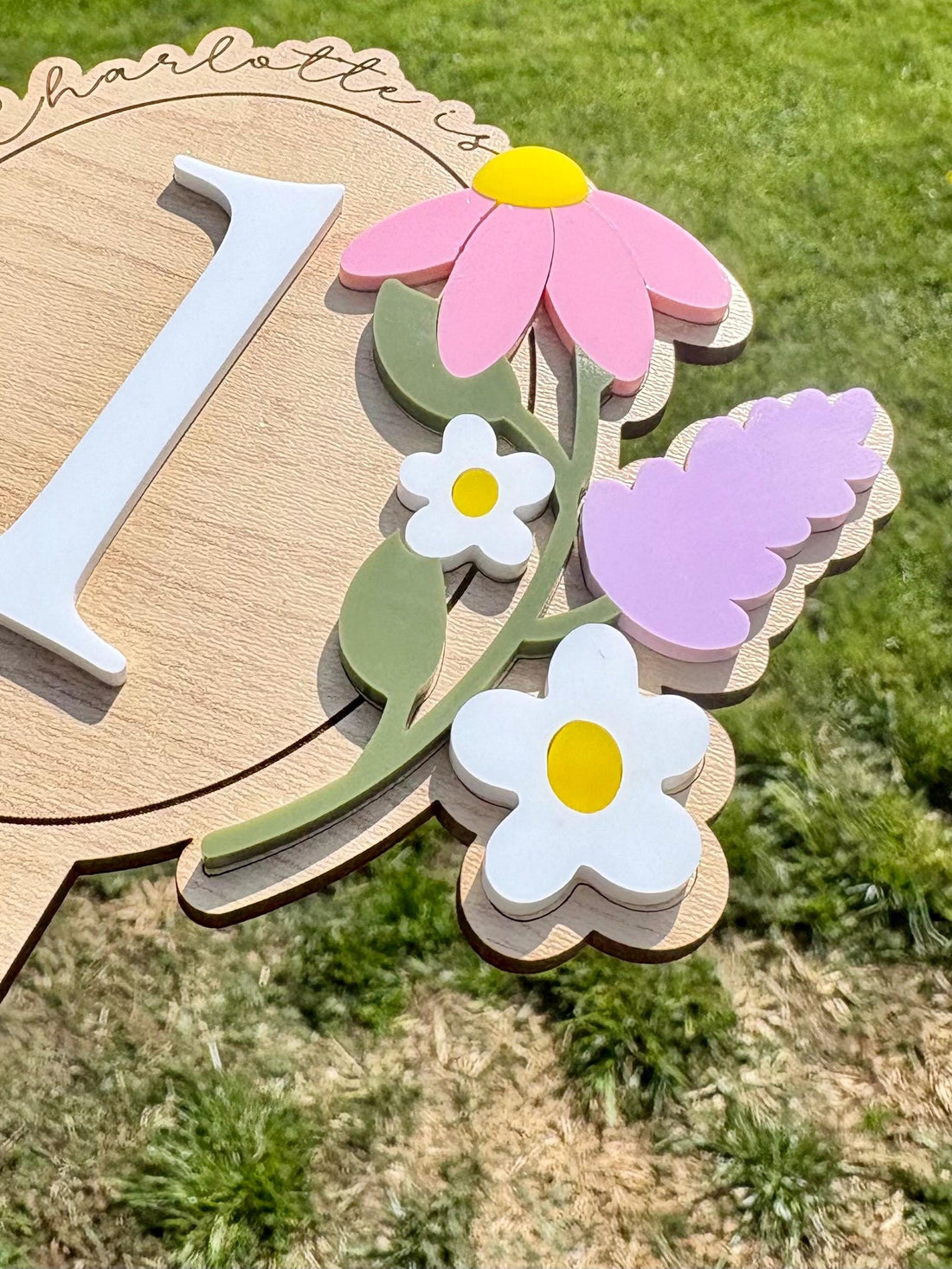 Wildflower Cake Topper-Floral Birthday Theme Cake Topper