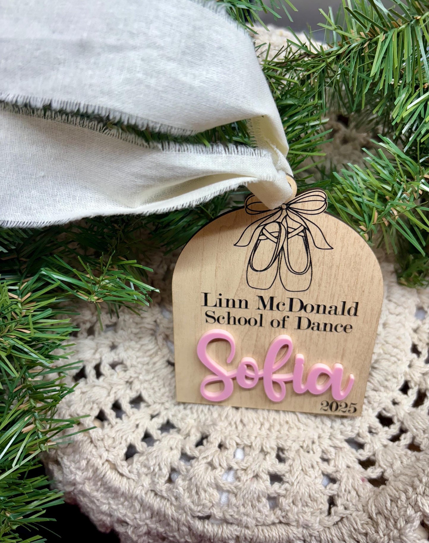 Dance Christmas Ornament: Maple Wood and acrylic Keepsake