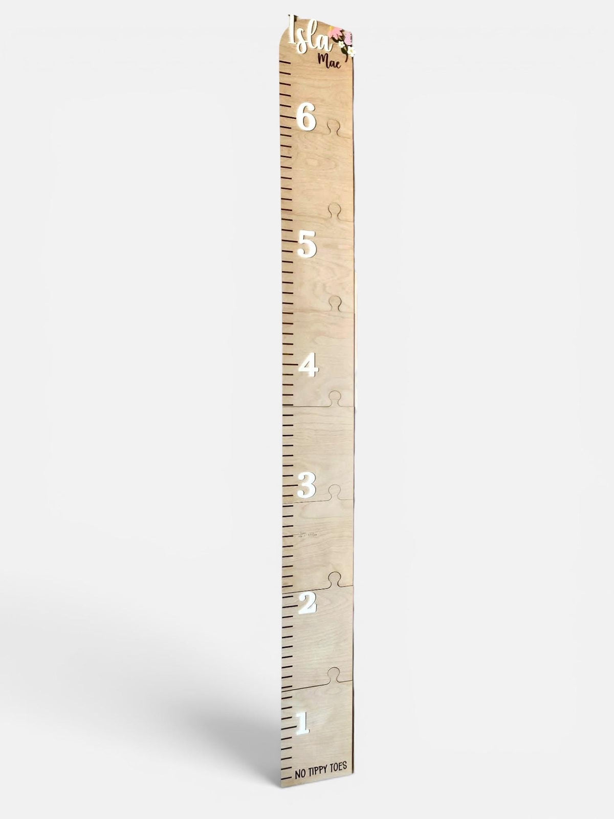 Wildflower Growth Chart Ruler for Wall or Bedroom - Toddlers and Child Height Ruler