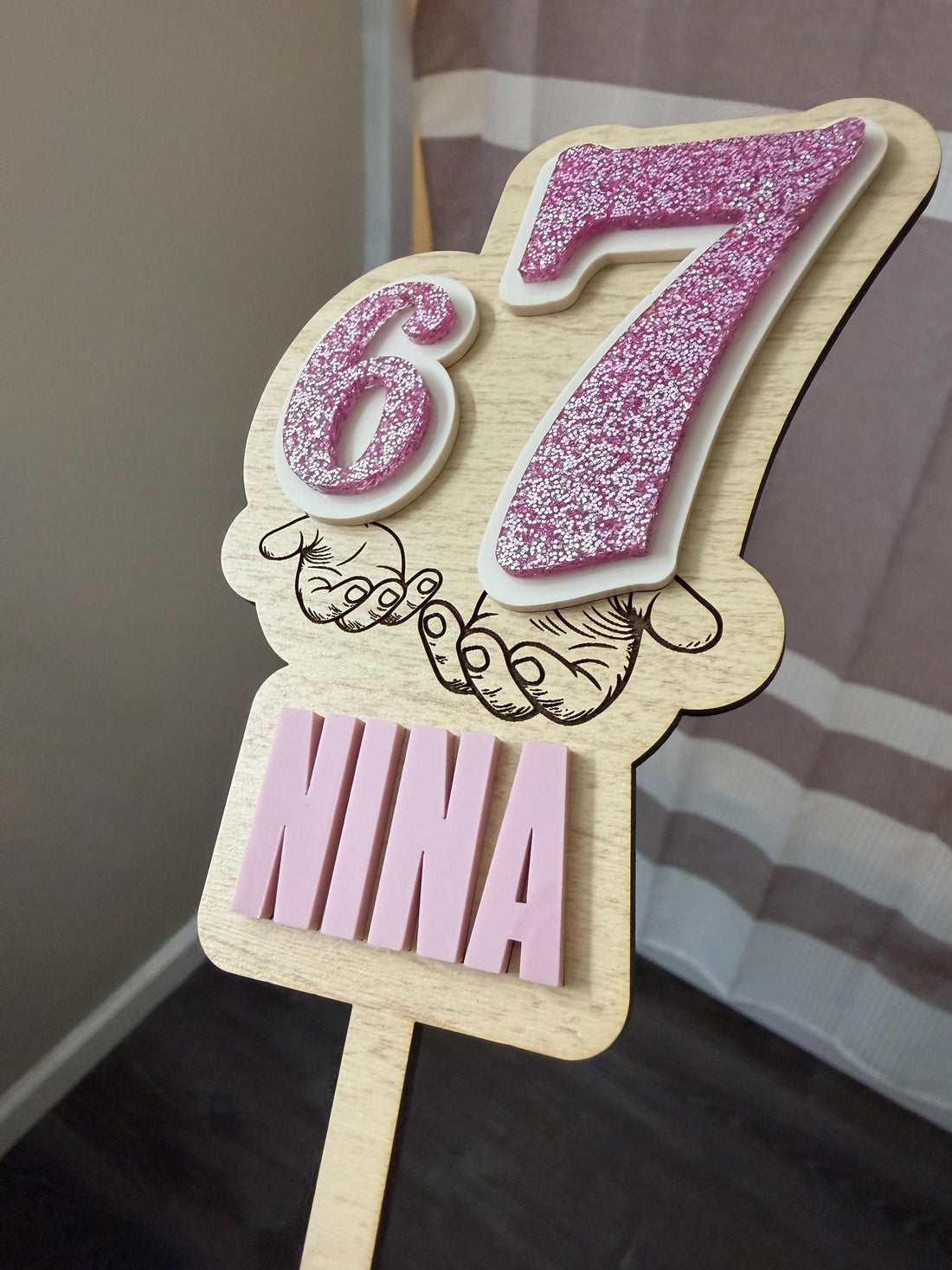 67 Cake Topper: Personalized Birthday Decor
