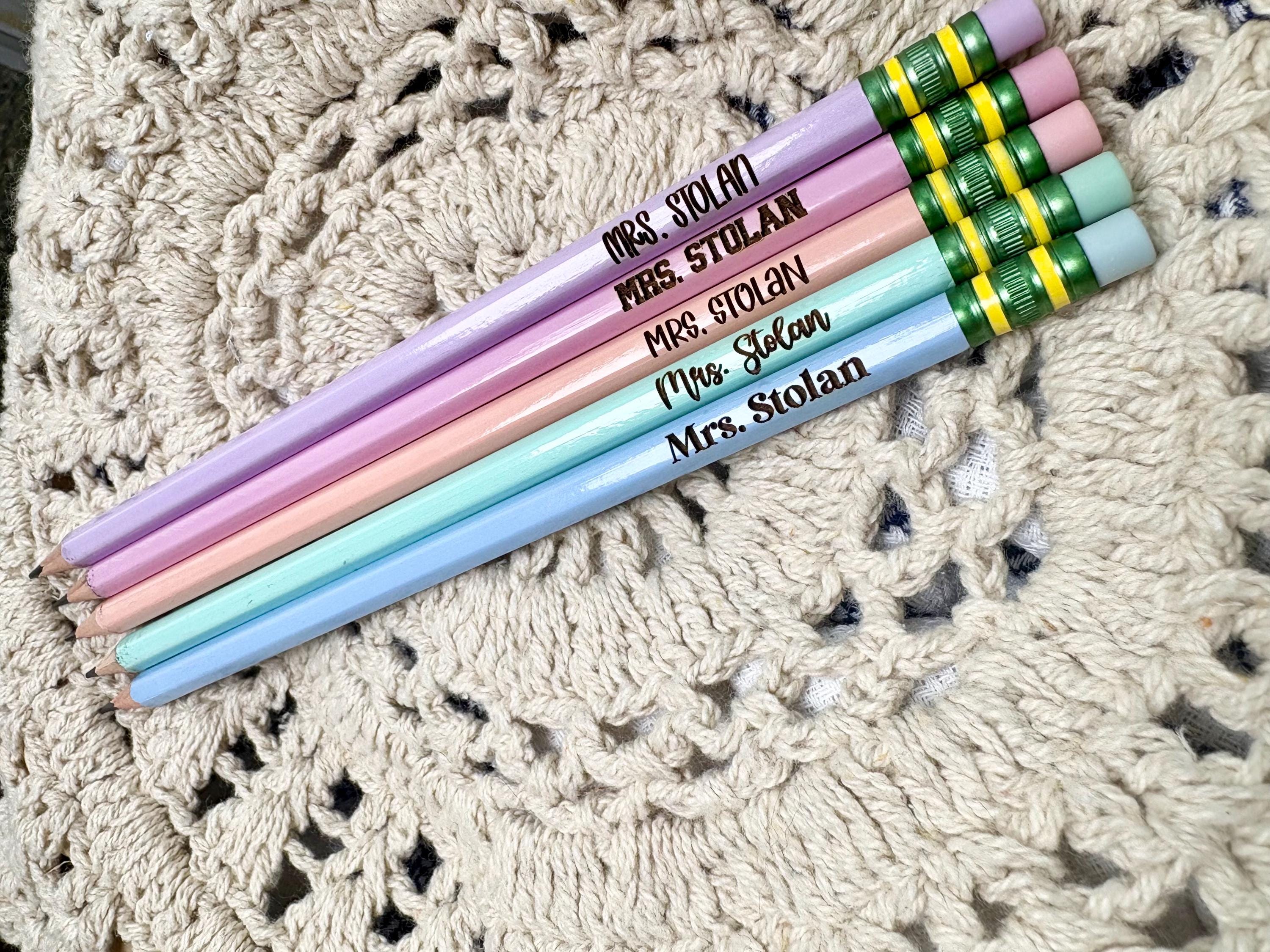Personalized Pastel Pencils Set for Teacher Appreciation or First Day of School