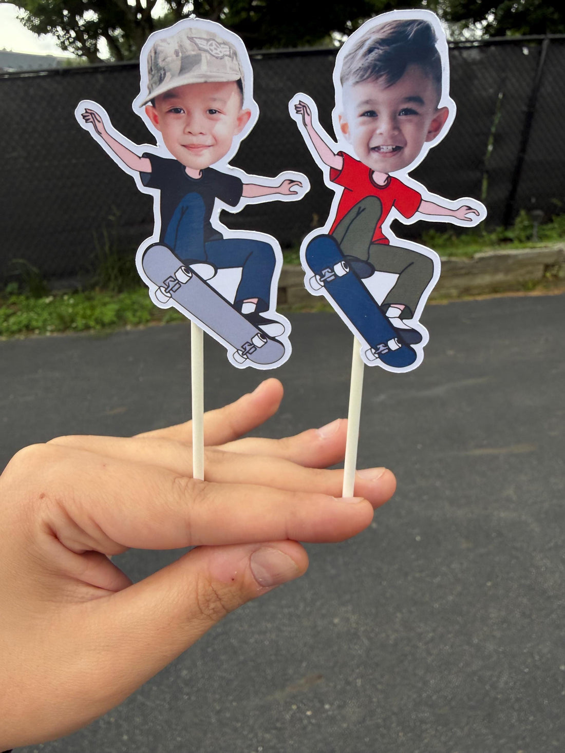 Skateboard Themed Face Cupcake Toppers for Birthdays, Bachelor Parties, Showers and More