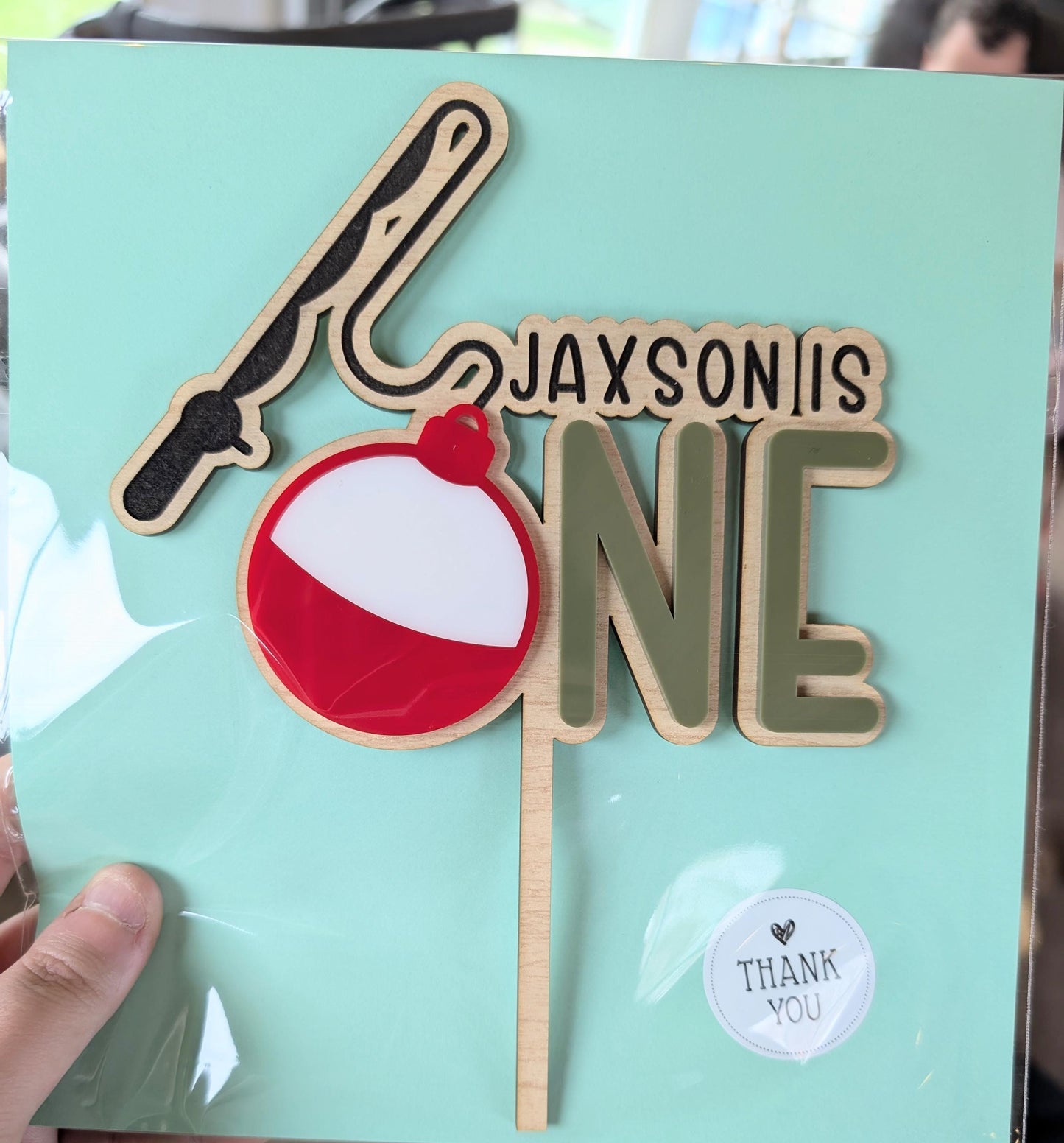 Fishing Birthday Cake Topper: Personalized First Birthday Decor