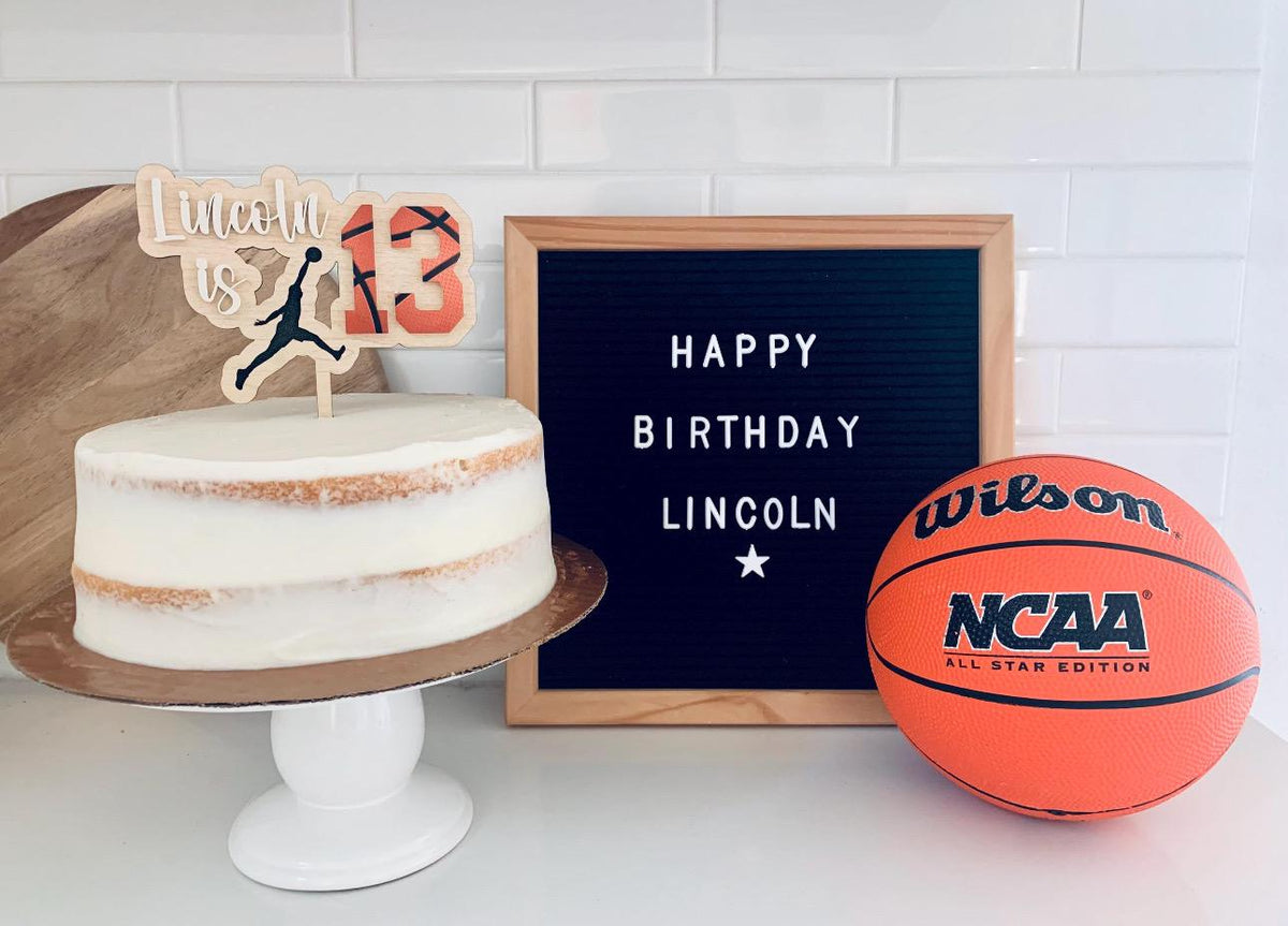 Basketball Cake Topper: Personalized Birthday Decor