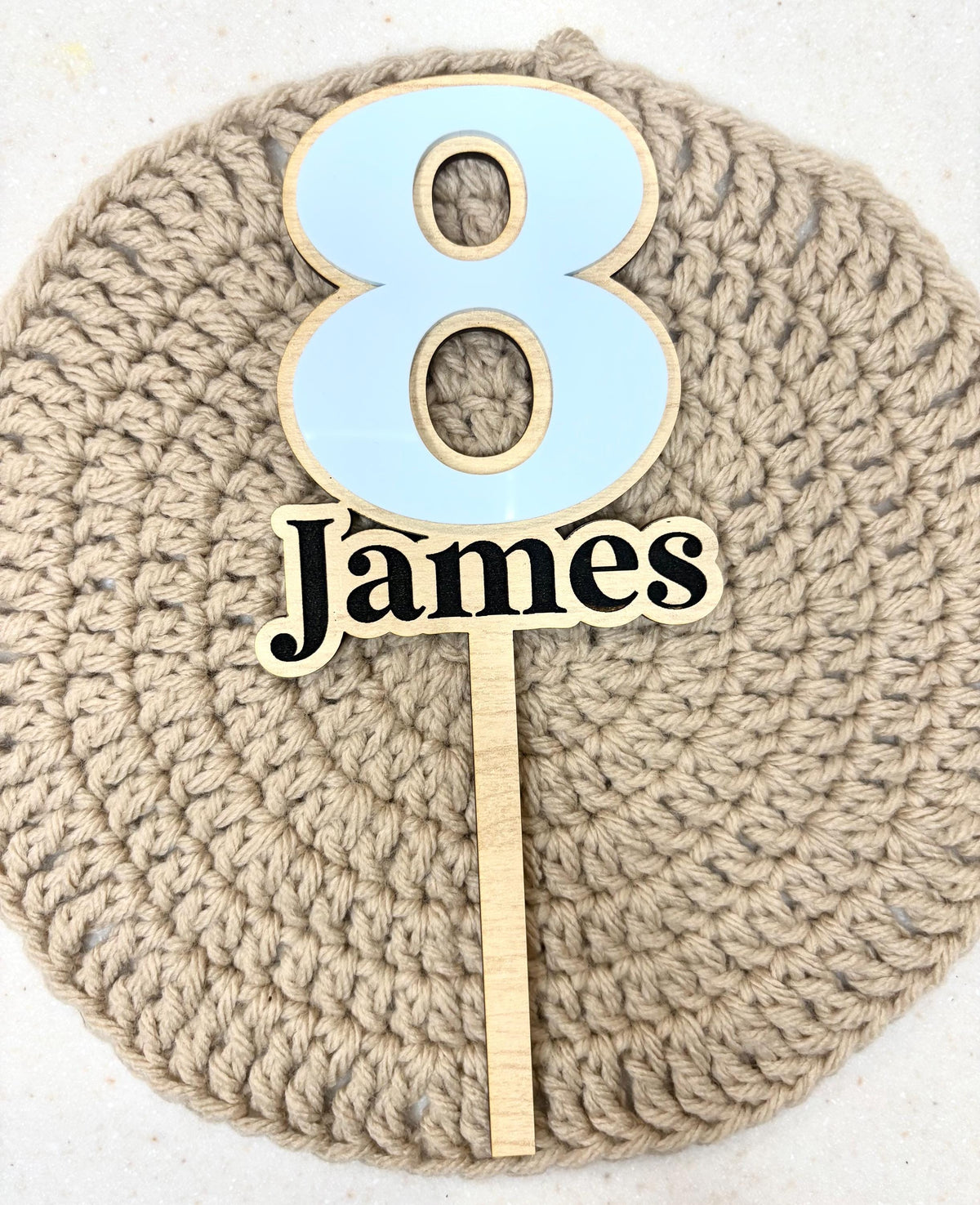 Custom Name Cake Topper: Personalized Birthday, Acrylic & Wood