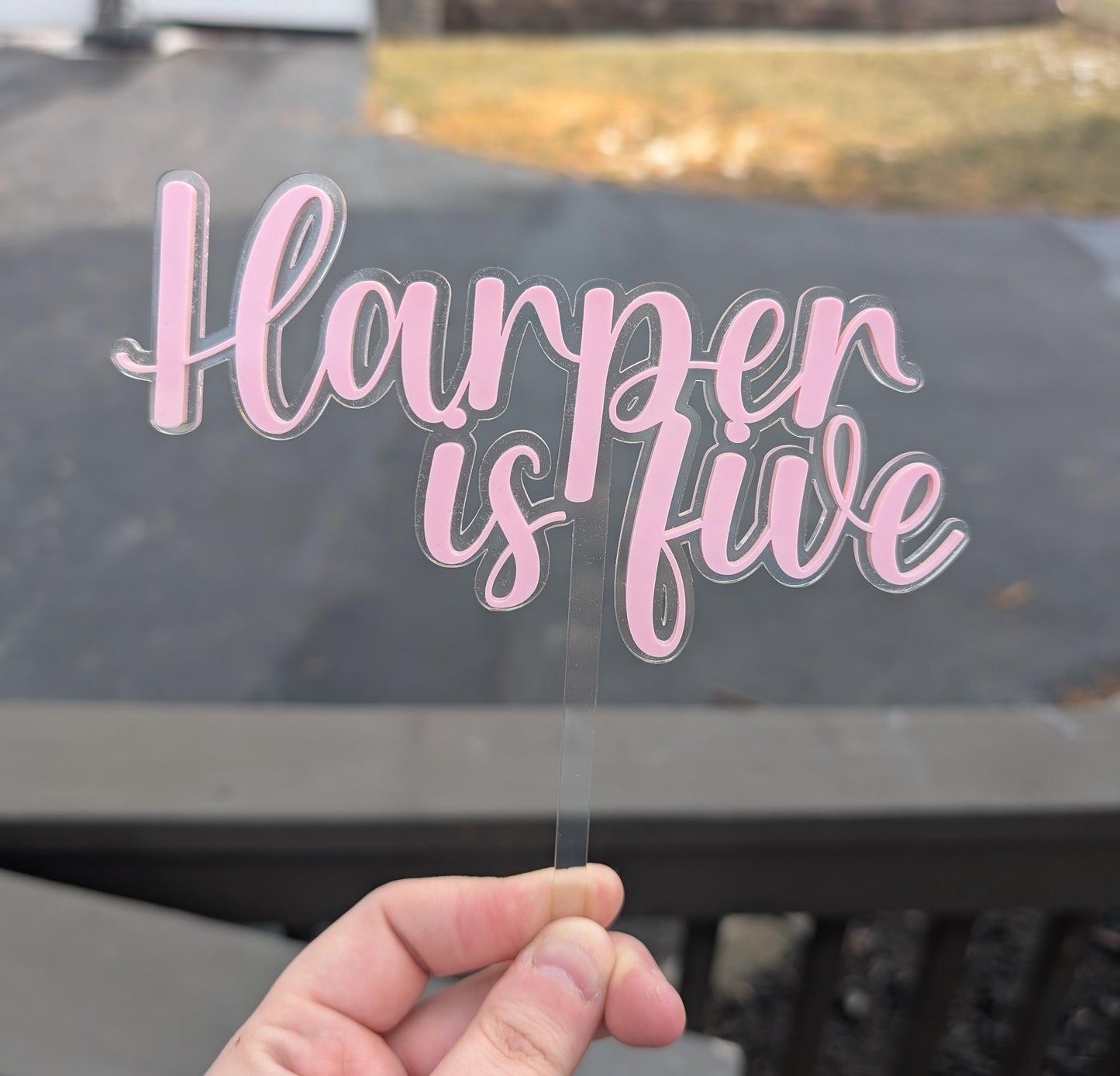 Personalized Acrylic Birthday Cake Topper: Modern Party Decor