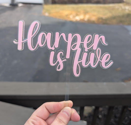 Personalized Acrylic Birthday Cake Topper: Modern Party Decor