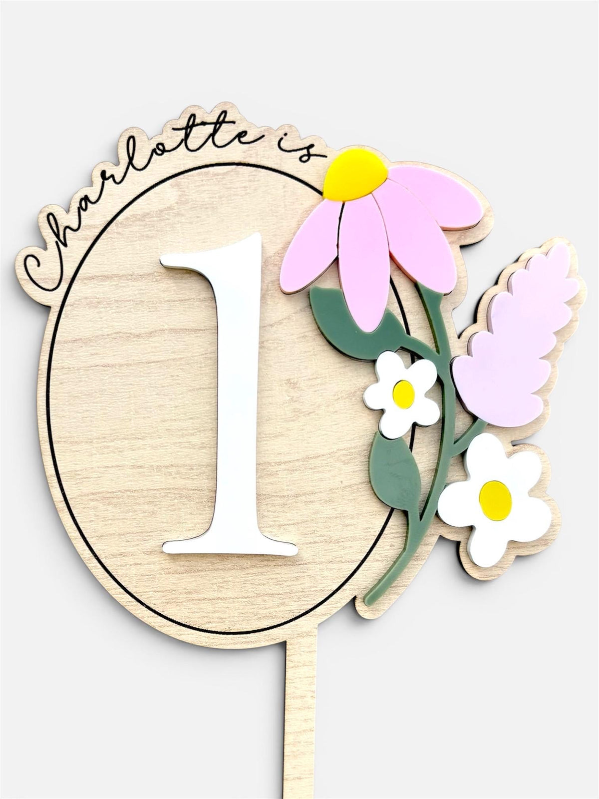 Wildflower Cake Topper-Floral Birthday Theme Cake Topper