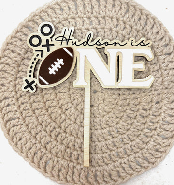 Personalized Football Cake Topper: First Down Birthday, Sports Decor