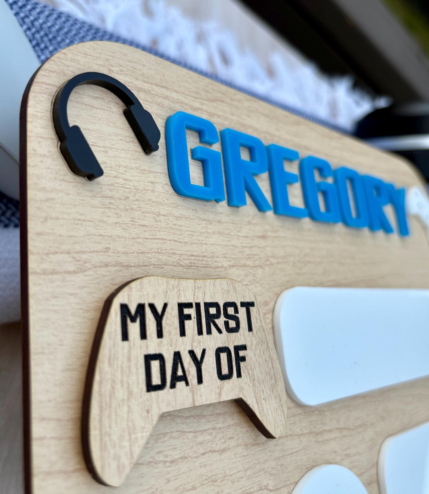 Personalized First Day of School Sign: Maple Wood Photo Prop with Dry Erase Marker