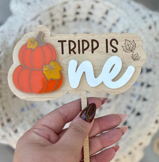 Personalized Pumpkin Cake Topper: Fall Birthday, Cake Decor