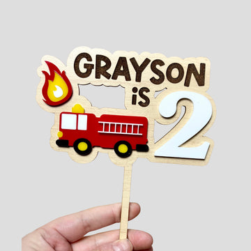 Firefighter Birthday Cake Topper: Two the rescue Party Decor