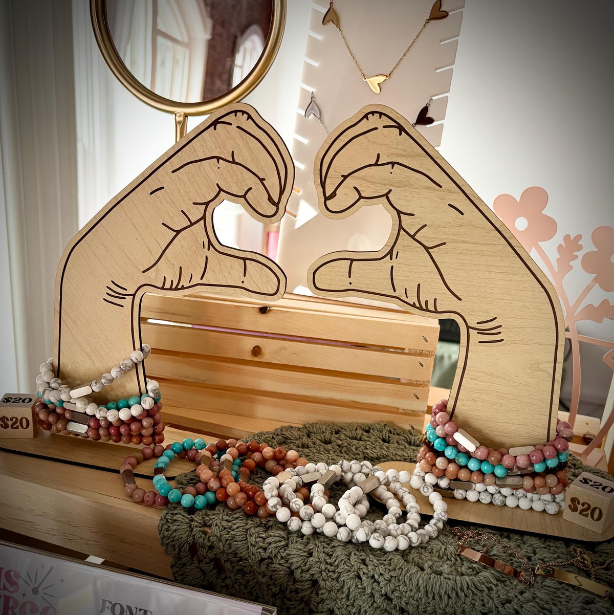 Hand Heart Bracelet Display- Vendor Craft Show Displays
