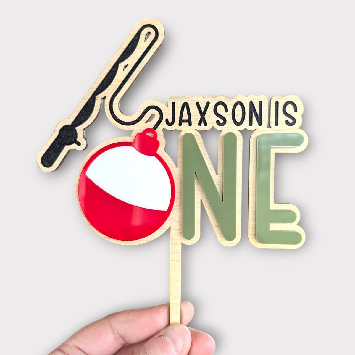 Fishing Birthday Cake Topper: Personalized First Birthday Decor