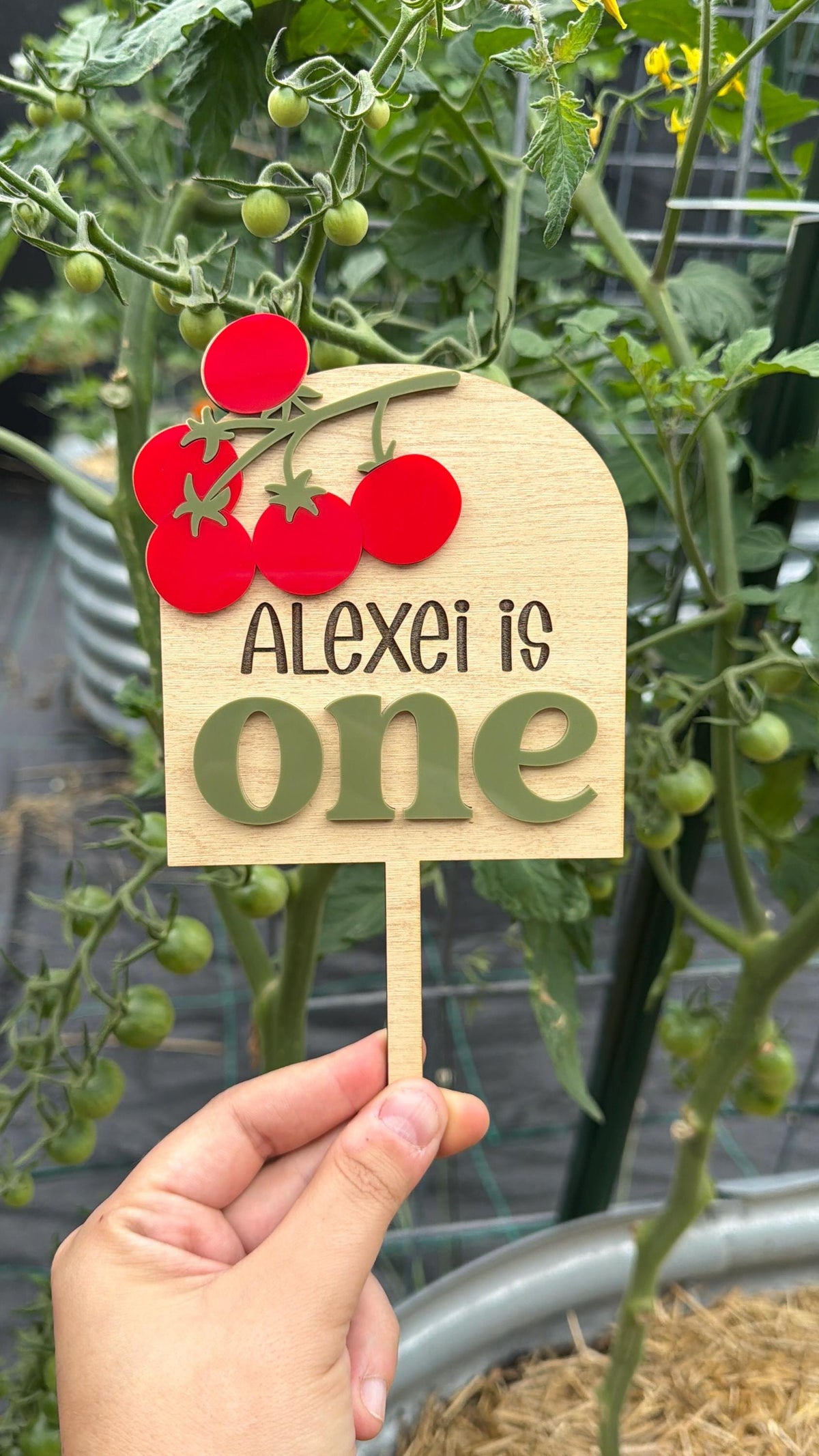 Tomato Birthday Cake Topper: Cherry Tomato Celebration Decor