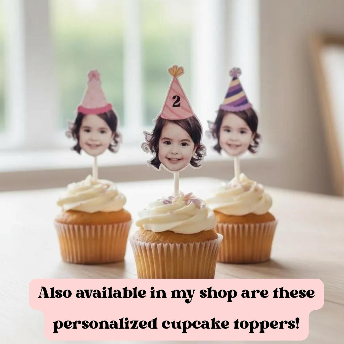 Personalized Fairy Cake Topper: Rose Gold Mirrored Acrylic, First Birthday