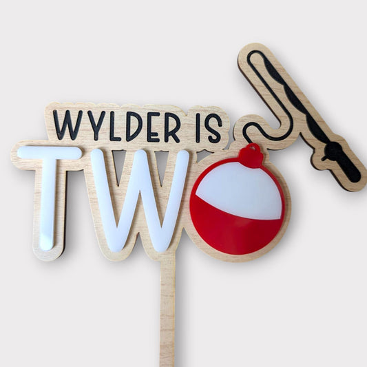 Fishing Birthday Cake Topper: Personalized First Birthday Decor