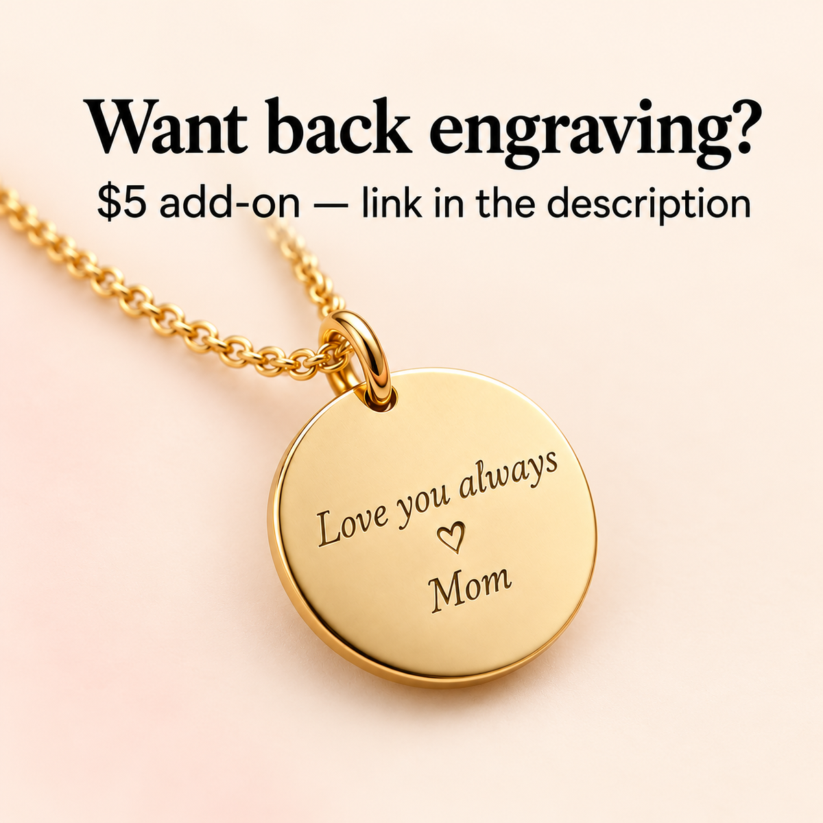 Personalized Birth Flower & Custom Wording Necklace