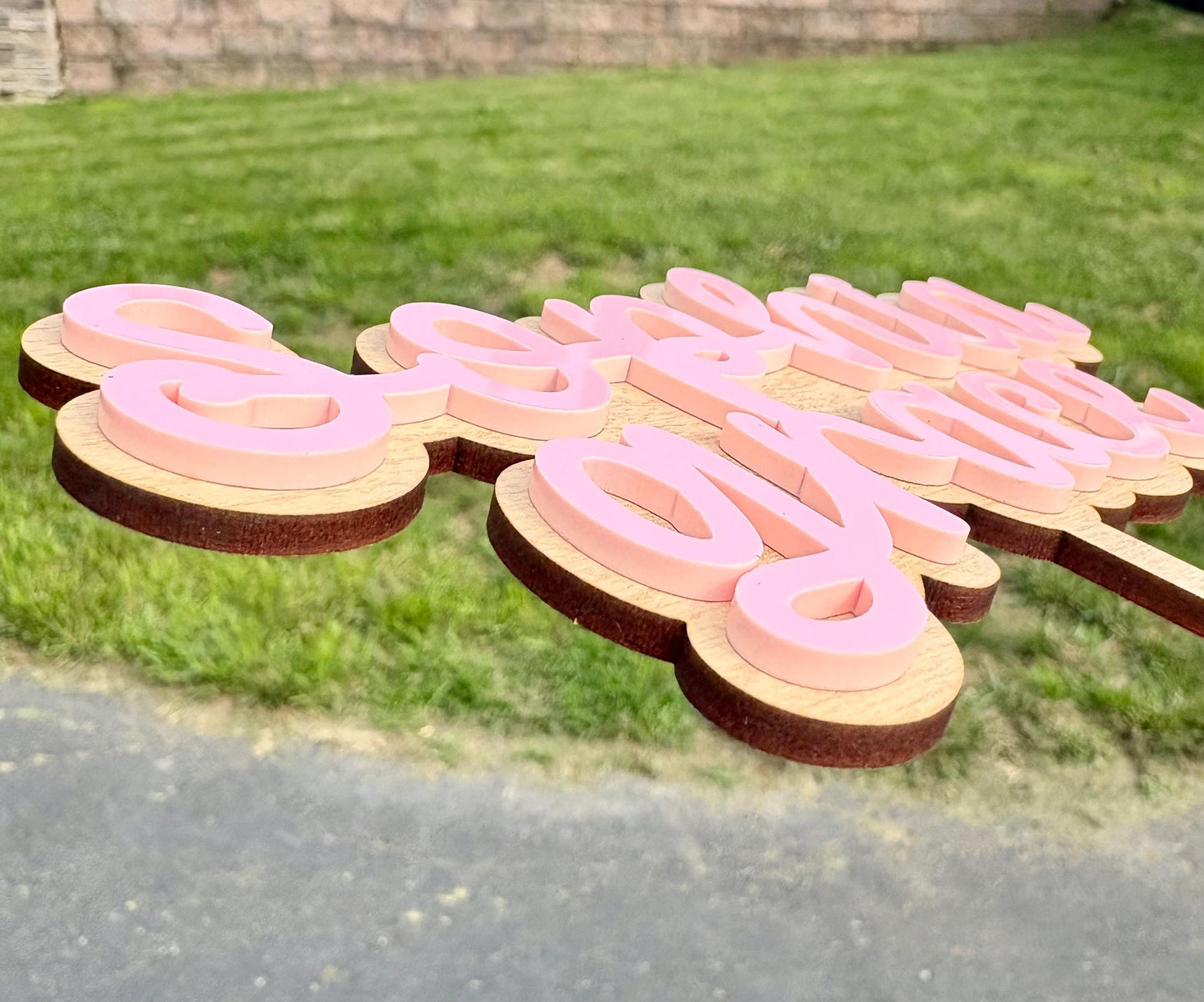 Personalized Baby Shower Cake Topper: Maple Wood & Acrylic, Keepsake Decor