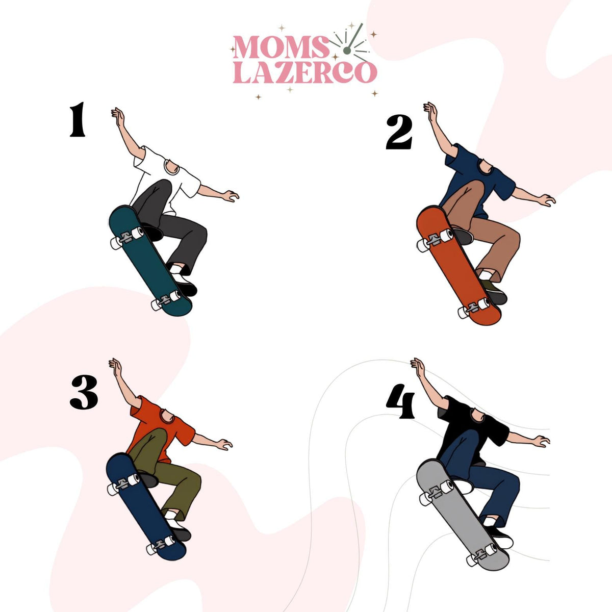 Skateboard Themed Face Cupcake Toppers for Birthdays, Bachelor Parties, Showers and More
