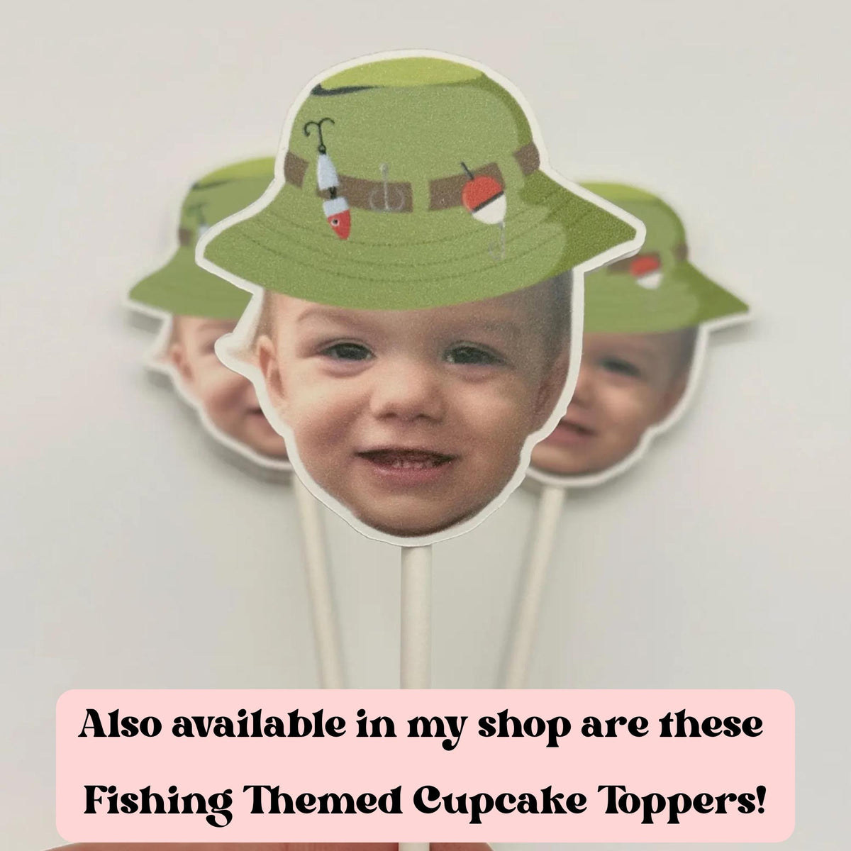 Fishing Birthday Cake Topper: Personalized First Birthday Decor