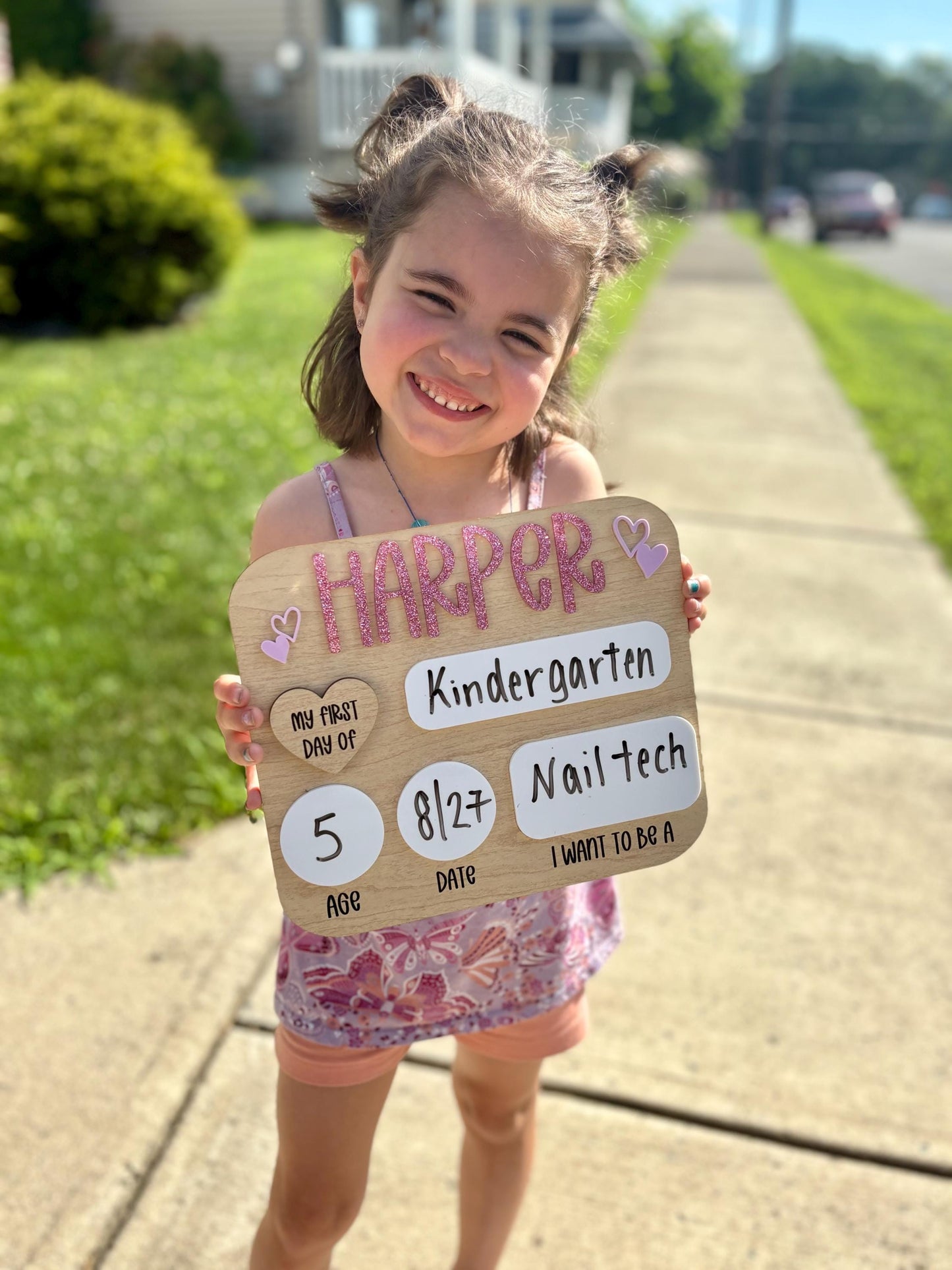 Personalized First Day of School Sign: Maple Wood Photo Prop