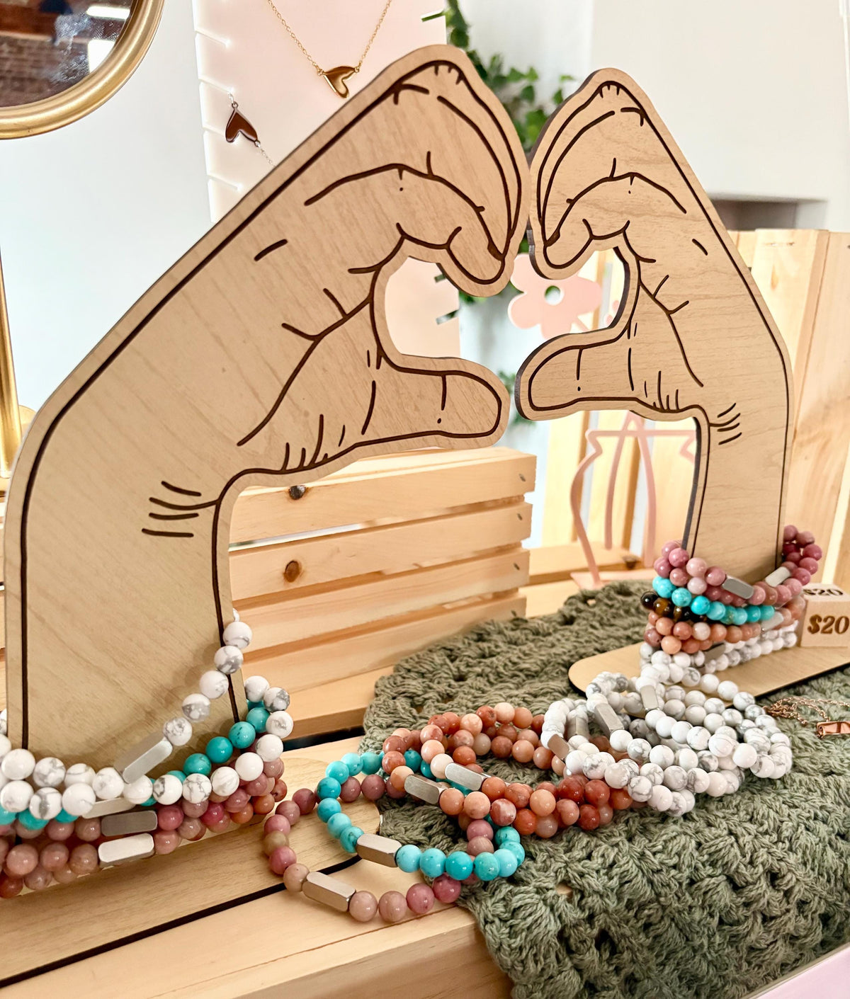 Hand Heart Bracelet Display- Vendor Craft Show Displays