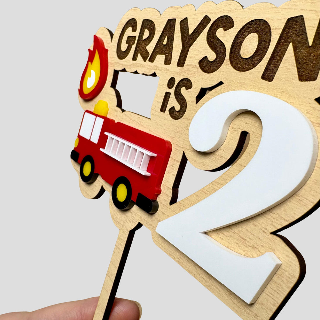 Firefighter Birthday Cake Topper: Two the rescue Party Decor