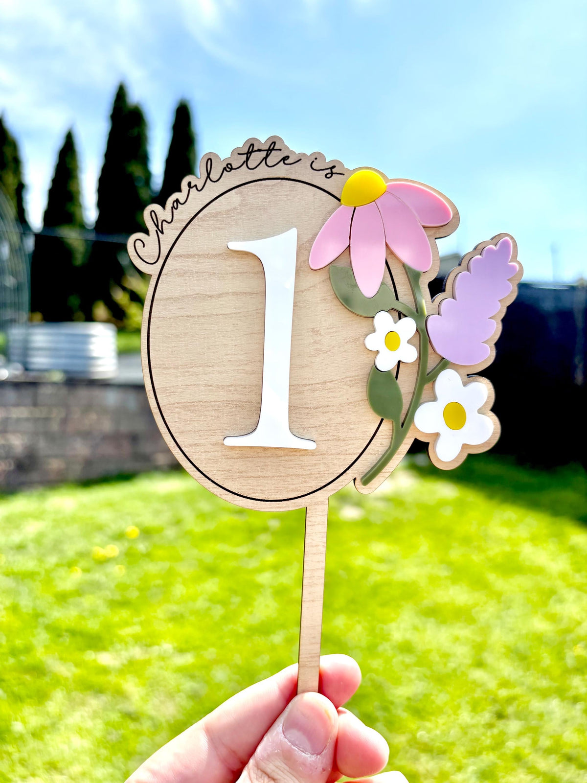 Wildflower Cake Topper-Floral Birthday Theme Cake Topper