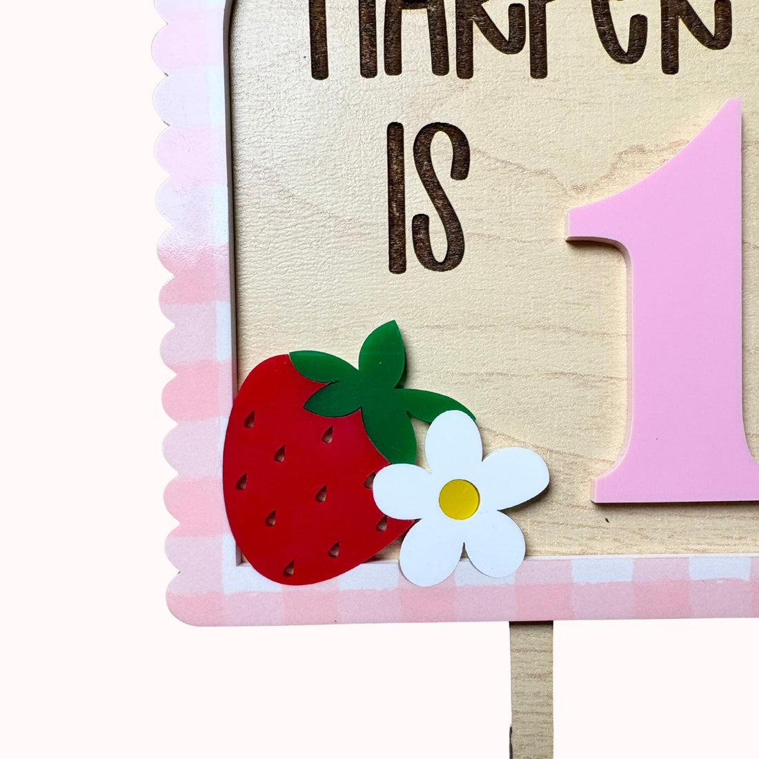 Berry First Birthday Cake Topper: Personalized Strawberry Party Decor