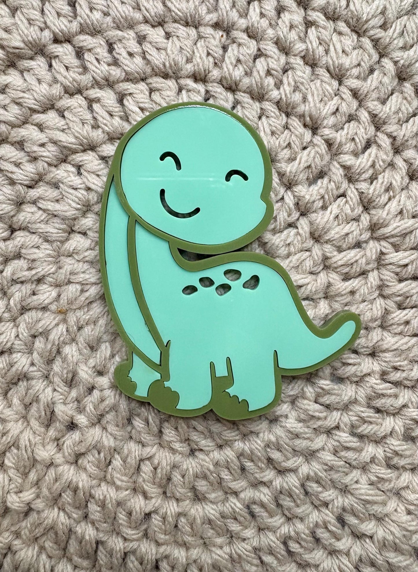 Personalized Dinosaur Cake Topper: Hand-Painted Wood & Acrylic Dino Decor