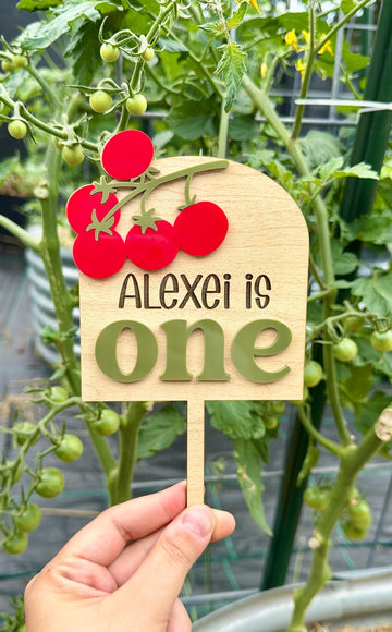 Tomato Birthday Cake Topper: Cherry Tomato Celebration Decor