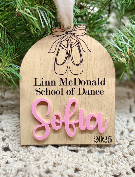 Dance Christmas Ornament: Maple Wood and acrylic Keepsake